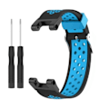 Miniatyrbillede 1 af 2: Amazfit T-Rex Pro / T-Rex / Ares tofarvet silikone urrem - Sort / Blå Black