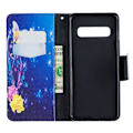 Pikkukuva 2 / 2: Samsung Galaxy S10 kuosillinen nahkainen flip Suojakotelo - Elegantit Perhoset Multicolor
