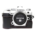 Miniatyrbild 1 av 2: Olympus O-MD E-M5 Mark III hållbart halvfodral i läder - Svart Svart