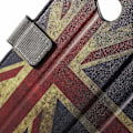 Miniatyrbillede 2 af 2: Moberg Læder-etui med stå-funktion og kortholder til Microsoft Lumia 650 - Gammeldags britisk flag Multicolor