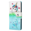 Miniatyrbillede 3 af 6: Wonderland iPhone 14 Pro Max flip etui - Hjerteform / Hest Blue