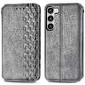 Pikkukuva 1 / 2: Nahkakotelo With A Stylish Rhombus Imprint For Samsung Galaxy S23 Plus - Harmaa Silver grey