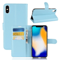 Miniatyrbild 1 av 2: iPhone XS Max mobilfodral syntetläder silikon stående plånbok - Blå Blå