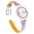 Miniatyrbild 1 av 6: Samsung Galaxy Watch 5 / 5 Pro gradientfärgad klockarmband i koskinnläder - Silver / Rosa Rosa