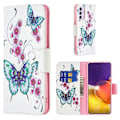 Miniatyrbillede 1 af 2: Wonderland Samsung Galaxy A82 5G Flip etui - Sommerfugl og blomster Multicolor