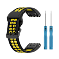Miniatyrbillede 2 af 6: Garmin Enduro 2 / Tactix 7 / Fenix 7 tofarvet silikone urrem - Sort / Gul Black