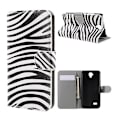 Miniatyrbillede 1 af 2: Moberg læderetui med kortholder og stander til Huawei Y5 Y560 - Zebrastriber Multicolor