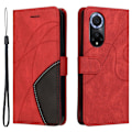 Miniatyrbild 1 av 2: Texturerat läder Huawei Nova 9 / Honor 50 fodral med handledsband - Röd Röd
