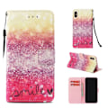Miniatyrbillede 1 af 2: iPhone Xs Max mønstret læder flip cover - Smile Multicolor
