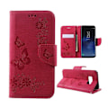 Miniatyrbild 1 av 2: Butterfly läder Samsung Galaxy S8 fodral - Rosa Rosa