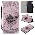 Miniatyrbillede 1 af 2: iPhone Xs Max mønstret magnetisk læder flip cover - Retro Castle Map Multicolor