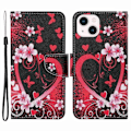 Miniatyrbillede 1 af 2: Wonderland iPhone 14 flip etui - Rødt Hjerte Red