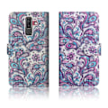 Pikkukuva 1 / 2: Samsung Galaxy J8 (2018) Kuvallinen PU Nahkainen Lompakko Suoja Kotelo - Kasmir Kukka Multicolor