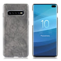 Miniatyrbillede 1 af 2: Samsung Galaxy S10 Plus litchi skin læderetui - Grå Silver grey