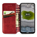 Miniatyrbild 2 av 2: Läder Nokia X10 fodral med romb-design - Röd Röd