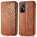 Pikkukuva 1 / 2: Nahkakotelo With A Stylish Rhombus Imprint For Xiaomi 12 / 12x - Ruskea Brown