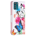 Miniatyrbillede 2 af 2: Wonderland Motorola Moto G42 Flip Etui - To Sommerfugle Multicolor
