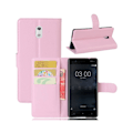 Miniatyrbillede 1 af 2: Nokia 3 Læder etui med Lychee skin - Lyserød Pink