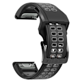 Miniatyrbillede 6 af 6: Garmin Fenix 7X tofarvet silikone-urrem - Sort / Grå Silver grey