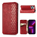 Pikkukuva 1 / 2: Nahkakotelo With A Stylish Rhombus Imprint For iPhone 13 Pro Max - Punainen Red