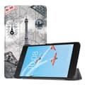 Miniatyrbillede 1 af 2: Lenovo Tab E7 mønstret tre-fold læderetui - Eiffeltårn og Kort Multicolor