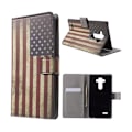 Pikkukuva 1 / 2: Moberg LG G4 Nahkakotelo Korttitaskuilla - Vintage USA Lippu Multicolor