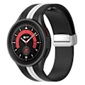 Miniatyrbillede 3 af 5: Samsung Galaxy Watch 5 Pro dobbeltfarvet silikoneurrem - Sort / Hvid Black
