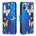 Pikkukuva 1 / 2: Wonderland Xiaomi 11 Lite 5g Ne / Mi 11 Lite 5g / 11 Lite Läppäkotelo - Golden Perhonen Blue