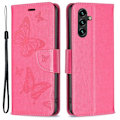 Miniatyrbild 1 av 2: Butterfly läder Samsung Galaxy A14 fodral - Rosa Rosa