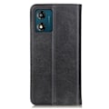 Miniatyrbillede 2 af 2: Flip Etui med Pung i Ægte Læder til Motorola Moto E13 - Sort Black