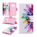 Miniatyrbillede 1 af 2: Samsung Galaxy S9 Printet Mønster PU læder flip etui - Farverigt Kronblad Multicolor