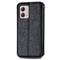 Miniatyrbillede 2 af 2: Læder Etui med A Stilfuldt Rhombus Tryk til Motorola Moto G53 - Sort Black