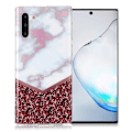 Pikkukuva 1 / 2: Marble Samsung Galaxy Note 10 kuoret - Valkoinen Marmori ja Glitter Red