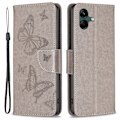 Miniatyrbild 1 av 2: Butterfly läder Samsung Galaxy A04 fodral - Silver/Grå Silvergrå