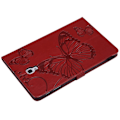 Miniatyrbillede 2 af 2: Samsung Galaxy Tab A 10.5 trykt sommerfugl læder flip etui - Rød Red