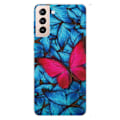 Pikkukuva 1 / 2: Deco Samsung Galaxy S22 Suojakotelo - Sininen / Red Butterflies Multicolor