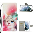 Miniatyrbillede 1 af 2: Wonderland Samsung Galaxy S21 FE Flip etui - Sød kat Multicolor