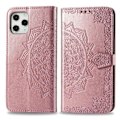 Miniatyrbild 1 av 2: Mandala läder iPhone 12 Pro / iPhone 12 fodral - Rosa Rosa