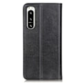 Pikkukuva 2 / 2: Lompakko-style Aitoa Nahkaa Läppäkotelo For Sony Xperia 5 Iv - Musta Black