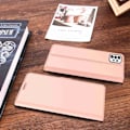 Pikkukuva 2 / 2: Sileä ja ohut premium-PU-nahkakotelo Samsung Galaxy A73 - Ruusukulta Pink