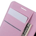 Miniatyrbillede 2 af 2: Mankell læder-etui med litchi overflade til Samsung Galaxy J5 (2016) - Lyserød Pink