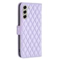 Miniatyrbillede 2 af 2: Rhombus mat Samsung Galaxy S21 FE flip etui - Lilla Purple