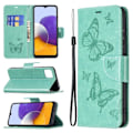 Miniatyrbild 2 av 2: Butterfly läder Samsung Galaxy A22 5G fodral - Grön Grön