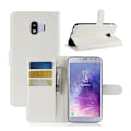 Pikkukuva 1 / 2: Samsung Galaxy J4 (2018) litsi tuntuinen nahkainen flip suojakotelo - Valkoinen White