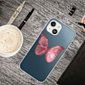 Miniatyrbild 2 av 2: Butterfly läder iPhone 14 fodral - Rosa Rosa