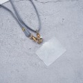 Miniatyrbild 4 av 5: Universal crossbody-nackrem i läder med transparent dyna - Grå Silvergrå