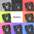 Miniatyrbild 2 av 2: Motorola Moto E5 Plus mobilskal hårdplast TPU material skyddande utfällbart ben däck design - Orange Orange