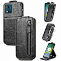 Pikkukuva 3 / 6: Vertical Flip Phone Suojakotelo With Zipper For Motorola Moto E13 - Musta Black
