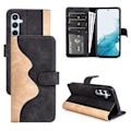 Miniatyrbillede 2 af 2: To-farvet Samsung Galaxy A54 læderetui - Sort Black
