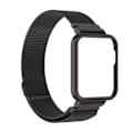 Miniatyrbillede 1 af 6: Urrem i rustfrit stål med cover til Xiaomi Redmi Watch 2 - Sort Black